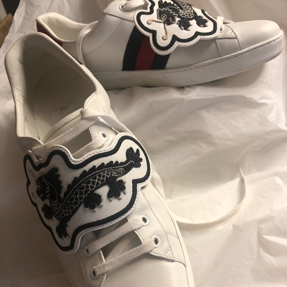 Gucci Remix Ace Dragon Patch White Sneakers 12 - Picture 5 of 14